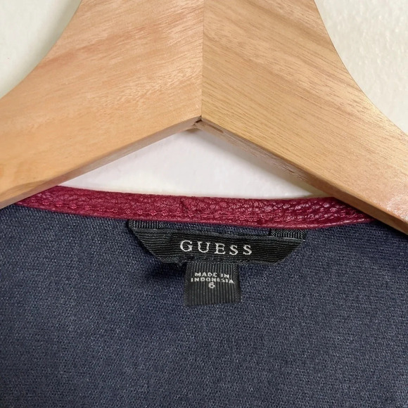 Guess Faux Leather Sleeveless Snap Button Mini Dress - Picture 8 of 14